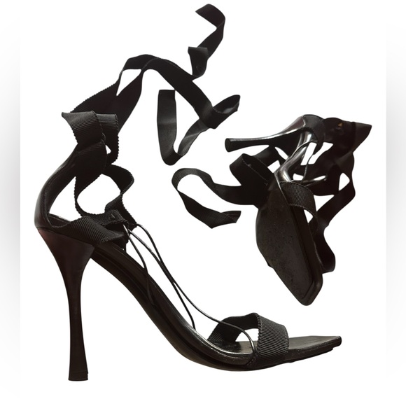 Gucci Tom Ford runway collectible 2002 grosgrain ribbon ankle wrap heels sz 36.5 - Picture 12 of 16